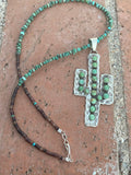 Navajo Royston Turquoise Saguaro Sterling Necklace