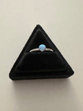 Zuni Sterling Silver & Blue Opal Dot Ring