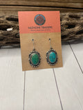 Navajo Sterling Silver & Turquoise Dangle Earrings Signed Sheila Becenti