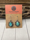 Navajo Sterling Silver & Turquoise Dangle Earrings Signed Sheila Becenti