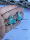 Navajo Sterling Silver & Turquoise Post Earrings