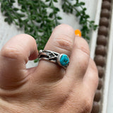 “The Double Arrow” Navajo Turquoise Sterling Silver Ring