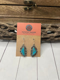 Navajo Sterling Silver & Turquoise Dangle Earrings Signed Sheila Becenti