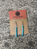 Navajo Sterling Silver & Turquoise Beaded Dangle Earrings