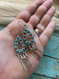 Zuni Sterling Silver & Turquoise Dangle Earrings