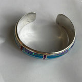 “The Fire Opal Cuff” Sterling Silver Fire Multi Stone Opal Cuff Bracelet