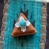 Amazing Zia Sterling Silver & Turquoise  Ring Size 9 Signed