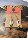 Feather Turquoise Sterling Silver Dangle Earrings