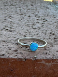 Zuni Sterling Silver & Blue Opal Dot Ring