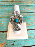 Navajo Turquoise & Sterling Silver Adjustable Ring