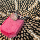 Navajo Sterling Silver And Rhodochrosite Cuff Bracelet