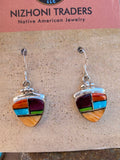 Navajo Turquoise, Orange Spiny Berry Dangle Earrings