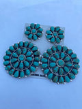 Navajo Sterling Silver & Turquoise Dangle Earrings Signed