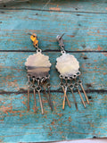 Zuni Sterling Silver & Turquoise 3 Inch Dangle Earrings