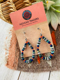 Handmade Turquoise, Coral, Lapis And Sterling Silver Beaded Dangle Earrings