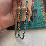 “The Zara” Zuni Turquoise & Sterling Silver Snake Eye Dangle Earrings