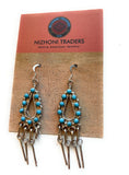 Zuni Sterling Silver & Turquoise Dangle Earrings