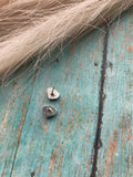 Zuni Sterling Silver & Green Opal Inlay Heart Stud Earrings