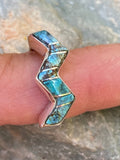 Turquoise 8 & Sterling Silver Stacker Ring Size 6.25