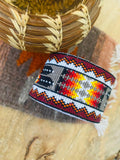 Navajo Made Beaded Leather Bracelet