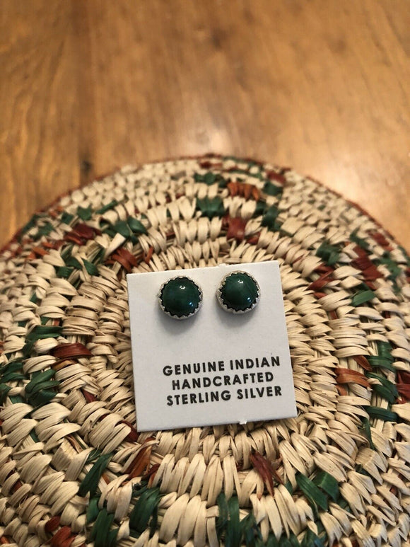 Navajo Malachite  Sterling Silver Post Studs